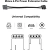 Ruitexun Molex Lp4 Ide 4 kontaktų jungties prailginimo adapterio kabelis kompiuterio Ide standiesiems diskams ir Ide Cd-rom/dvdrw įrenginiams