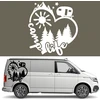 Šablonas automobiliui Camper Grafika Camp Life Camping Góry 45x42