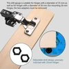 Šablonų rinkinys vyrių gręžimo šablonas su skylių atstumu 46/48/52 mm, forstner grąžto skersmuo 35 mm medienos gręžimo skylės pjūklas ir vyrių gręžimo šablonas, skersmuo 35 mm, gręžimo pagalba, puodo vyrių šablonas