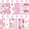 Scrapbooking popierius 30 x 30 cm rožinis dvipusis scrapbooking popierius, 12 raštų 24 lapai dekupažo popierius dekoratyvinis popierius, scrapbooking popierius su kalėdine eglute, snaigėmis, santa claus raštu