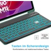 Sengbirch dėklas su klaviatūra, skirtas Lenovo Tab M11 11 colių 2024 (tb330fu/tb330xu) - Qwertz vokiečių 7 spalvų apšviesta nuimama belaidė Bluetooth klaviatūra, skirta Lenovo Tab M11 2024, tamsiai žalia
