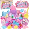 Sensorinis žaislas magic sand smėlio dėžės rinkinys dovanos mergaitėms unicorn play sand lagaminas paplūdimio įrankiai sensorinis smėlio žaislas magic sand unicorn dovana mergaitėms vaikams 3 4 5 6 7 8 metų