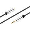 Sentivus 5 mm stereo audio jack ilgiklis, 3.5 mm lizdas į 3.5 mm kištuką, aux kabelis, metalinis kištukas, juodas, 5.00 m