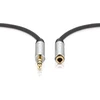 Sentivus 5 mm stereo audio jack ilgiklis, 3.5 mm lizdas į 3.5 mm kištuką, aux kabelis, metalinis kištukas, juodas, 5.00 m