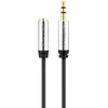 Sentivus 5 mm stereo audio jack ilgiklis, 3.5 mm lizdas į 3.5 mm kištuką, aux kabelis, metalinis kištukas, juodas, 5.00 m