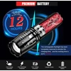 Shadowhawk Led žibintuvėlis 450 000 liumenų, itin ryškūs įkraunami žibintuvėliai, stiprus taktinis žibintuvėlis, Ip67 žibintas, 5 šviesos režimai su priartinimu stovyklavimui lauke ir žygiams