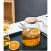 Sharemee stiklinis arbatinukas su infuzoriumi biriai ir žydinčiai arbatai, karščiui atsparus stiklinis arbatinukas ir virdulys viryklei, puikus arbatinukas, 1600 ml