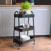 Shelfr Metalinis vežimėlis su ratukais - 42 x 30 x 77 cm mažas serviravimo vežimėlis su ratukais - spintelė ant ratukų virtuvės šoninis vežimėlis siauras - vežimėlis stalui knygų vežimėlis rankdarbių vežimėlis vaikams -