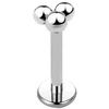Sidabrinis titano labret auskaras su trimis rutuliukais, 1.2/6mm