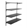 Sieninis loft stiliaus lentynų blokas Element System Pro, gylis 35 cm, 4 lentynos, juodas matinis