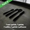 Silikoninė mentelė, karščiui atspari silikoninė mentelė, virtuvės reikmenys, mentelė, be Bpa, galima plauti indaplovėje (juoda, 4 vnt.) [aukščiausios kokybės: 85 g, 85 g, 40 g, 40 g]