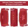 Kompiuterio kolonėlės Silikoninis dėklas su dirželiu Jbl Charge 6 garsiakalbiui (raudonas)