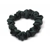 Šilkinė plaukų gumelė Scrunchie Slim, militaristinė žalia, raukta