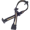 Silverstone Sst-pp07-btsbg maitinimo šaltinio ilgintuvas 30 cm Molex į 4x Sata juodas / auksinis
