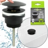 Sink Quality Klik Klak kamštelis praustuvui, juodas, automatinis, universalus