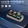 Sinloon Mini 3 mygtukų išpjova, programuojamos kopijavimo ir įklijavimo klaviatūros su Led apšvietimu, mechaninė karšto keitimo makro klaviatūra darbui ir žaidimams