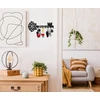 Sirholdeer modernus raktų pakabukas, skeleton key, home sweet home raktų kabliukas, raktų pakabukas sienai, raktų pakaba su 7 kabliukais, raktų lenta juoda, sienos dekoracija prieškambariui, metalinė dekoracija
