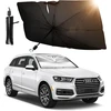 Skėtis automobiliui, 140 x 79 cm skėtis, automobilio priekinio stiklo skėtis, sulankstoma automobilio apsauga nuo saulės priekiniam langui iš vidaus, apsauga nuo uv spindulių, šilumos izoliacija, tinka daugumai automobilių