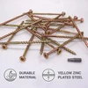 Skir'co (10 vnt.) universalūs cinkuoto plieno 6,0 x 120 mm geltoni medvaržčiai su įleidžiama galvute Torx, skirti medienos drožlių plokštėms (10, 6,0 x 120 mm)