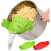 Snap Strainer 2 vnt. silikoninis maisto koštuvas, atsparus karščiui, užsegamas koštuvas ryžiams, makaronams, spagečiams, maltai jautienai, universalus, tinka visiems puodams ir dubenims