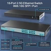 Sodola Nep valdomas ethernet komutatorius su 16 x 2.5gbase-t prievadais, 2 x 10g Sfp, 120gbps perjungimo sparta, prievadų izoliacija, Ie montuojamas į stelažą, be ventiliatoriaus, Plug & Play Multi-gig