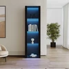 Sofa Juoda blizgi vitrina su led apšvietimu, 3 lentynos, 55*38*166 cm