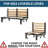 Sofa Spacetimevalley Ikea Lycksele sofos-lovos atsarginiai vyriai, užtrauktukas, baldų pakeitimo užsegimas, suderinamas su Lycksele Lövås ir kitais modeliais (modelis 3)