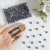 Sofplate 1 dėžutė su 150 matinių pilkų karoliukų Aurora Crystal stiklo karoliukai 8 mm matiniai apvalūs rutuliukai undinės stiklo mėnulio akmens holografiniai tarpiniai karoliukai papuošalų gamybai apyrankėms