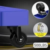 Solejazz sulankstomas nešiojamas transportavimo vežimėlis, sulankstomas rankinis vežimėlis perkraustymui 227kg bagažo transportavimo vežimėlis su 6 ratais ir 2 tvirtinimo dirželiais bagažui, kelionėms, apsipirkimui, naudojimui biure, mėlynas