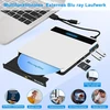 Somdarhk išorinis blu ray įrenginys: usb 3.0 type-c bluray išorinis įrenginys su sd/tf lizdu ir 2 usb prievadais - nešiojamas blu-ray degiklis, aliuminio lydinys, suderinamas su nešiojamuoju kompiuteriu pc mac windows (sidabrinis)
