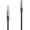 Sonero® premium audio kabelio ilgintuvas 3.5mm lizdas, 5,00m, paauksuoti kontaktai, juodas