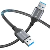 Sonero® Usb-a į Usb-a duomenų kabelis, jungiamasis kabelis, Usb kabelis tipas A, Usb 3.0, 5gb/s, space pilkas/juodas, 3,00m