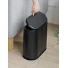 Sooyee 10 litrų stačiakampis plastikinis šiukšlių kibiras su dangčiu, 2,4 litro šiukšlių kibiras vonios kambariui, tualetui, miegamajam, virtuvei, rankdarbių kambariui, biurui (juodas)
