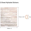 Sourcing map abėcėlės raidžių skaičių lipdukas folijos blizgučiai lipnus dervos formų ženklų scrapbooking amatų rožinis auksas 2 lapai