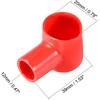 Sourcing map akumuliatoriaus gnybtai izoliuotas guminis apsauginis dangtelis raudonas juodas 12 mm x 20 mm 2 poros