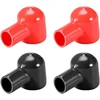 Sourcing map akumuliatoriaus gnybtai izoliuotas guminis apsauginis dangtelis raudonas juodas 12 mm x 20 mm 2 poros