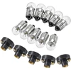 Sourcing map E10 lempos lizdo rinkinys, 3.8 V lempos lizdo sraigtinis pagrindas su E10 lempute, plastikas, varis, juodas, 15 vnt.