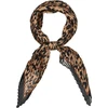 Laikrodis Sourcing map moteriškas leopardinis plisuotas rombo formos šalikas