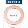 Sourcing map plokščios varžtų poveržlės, varinės poveržlės, sandarinimo žiedai 12 mm x 18 mm x 1.5 mm, 30 vnt.
