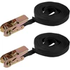 Sourcing map Ratchet Lashing Strap surišimo diržas surišimo diržas 10 m x 25 mm 250 kg keliamoji galia polipropilenas transporto kroviniams juodas 2 vnt.