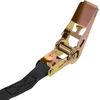 Sourcing map Ratchet Lashing Strap surišimo diržas surišimo diržas 10 m x 25 mm 250 kg keliamoji galia polipropilenas transporto kroviniams juodas 2 vnt.