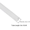 Sourcing map stiklo pluošto plastikinės gumos silikoninė izoliacinė lėtinanti žarna 3 mm x 5 m balta de de