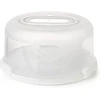 Spesh apvalus torto nešiklis su rankena 25 cm daugkartinio naudojimo torto indas torto padavėjas su pjovimo grioveliais pp plastiko torto indas skersmuo 30 x 15 cm (baltas)