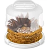 Spesh apvalus torto nešiklis su rankena 25 cm daugkartinio naudojimo torto indas torto padavėjas su pjovimo grioveliais pp plastiko torto indas skersmuo 30 x 15 cm (baltas)