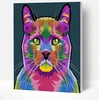Splat Planet Katės piešimas pagal skaičius įrėmintas fluorescencinis neoninis piešimas pagal skaičius piešimas pagal skaičius suaugusiems vaikams 30x40cm