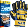S&r Mechaninės pirštinės su lanksčiomis apsaugomis, dydis 10, 1 pora darbo pirštinių automobiliams, metalui, statyboms, medienos apdirbimui, smūgius sugeriančios krumplių apsaugos, atsparios plyšimui