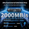 Ssk usb 2tb išorinis ssd iki 2000 mb/s, type-c išorinis kietasis diskas solid state drives usb 3.2 gen 2x2 atminties kortelė iphone15/16 pro prores mac/wtg/android, cinko lydinys