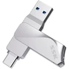 Ssk usb atmintinė 128 gb usb 3.2 atmintinė metalinė atmintinė dvigubos usb atmintinės usb-a ir type-c otg usb atmintinė vandeniui atspari duomenų saugykla iki 200 mb/s, itin talpi atmintinė duomenų saugyklai