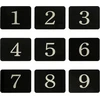 Stačiakampio akrilo spintelių namo numerio lipdukai su lipnia juosta (1–25, juodi)