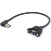 Stačiu kampu usb 3.0 panelinis montavimo kabelis usb 3.0 nuo vyriško iki moteriško su m3 varžto paneliniu montavimo prailginimo kabeliu pramoniniam kompiuteriui pc 30cm (kairė)